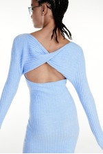 Twist-detail Rib-knit Dress