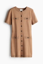 Knit Button-front Dress